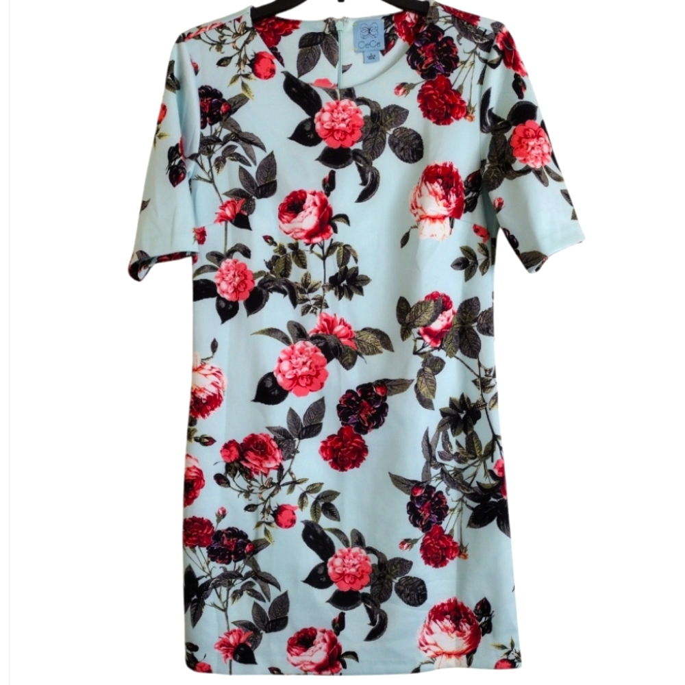 CeCe by Cynthia Steffe light blue multicolor floral mini dress size small